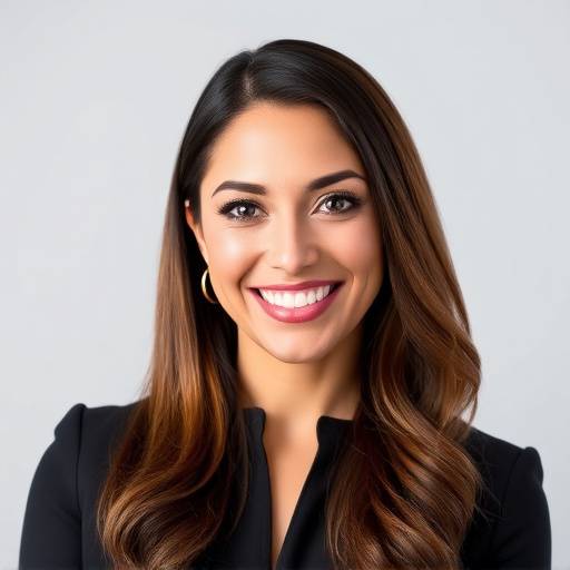 Professional headshot of Amelia Rodriguez, the CEO of Wanderlust Escapes, smiling confidently.